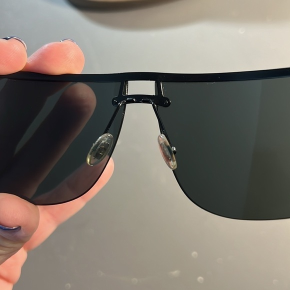 Authentic Gucci 1891/S Rimless Sunglasses Gray Blk Silver Haardware W Gucci Case - Picture 9 of 15